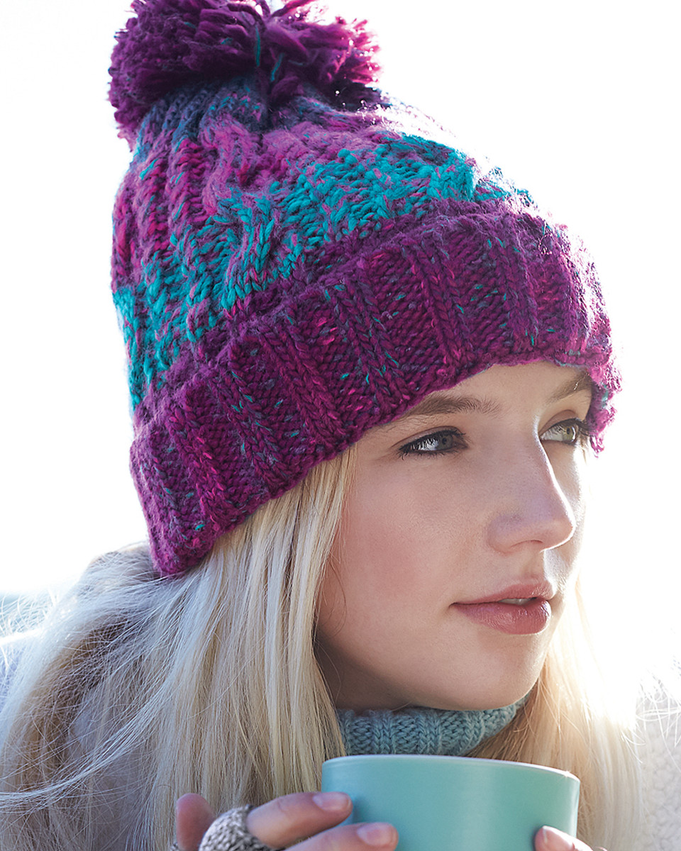 Corkscrew Pom Pom Beanie