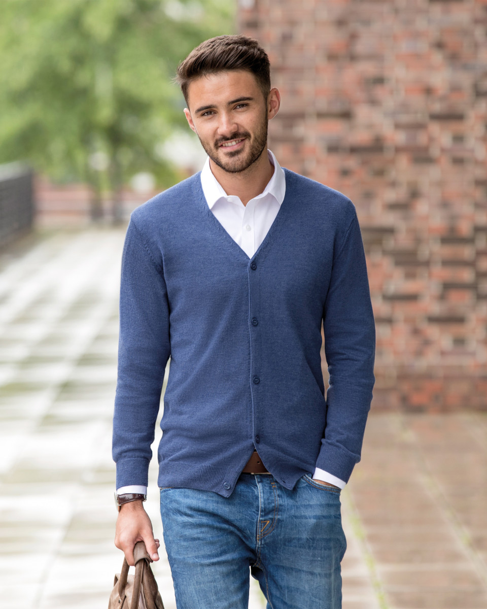 Men's V-Neck Knitted Cardigan