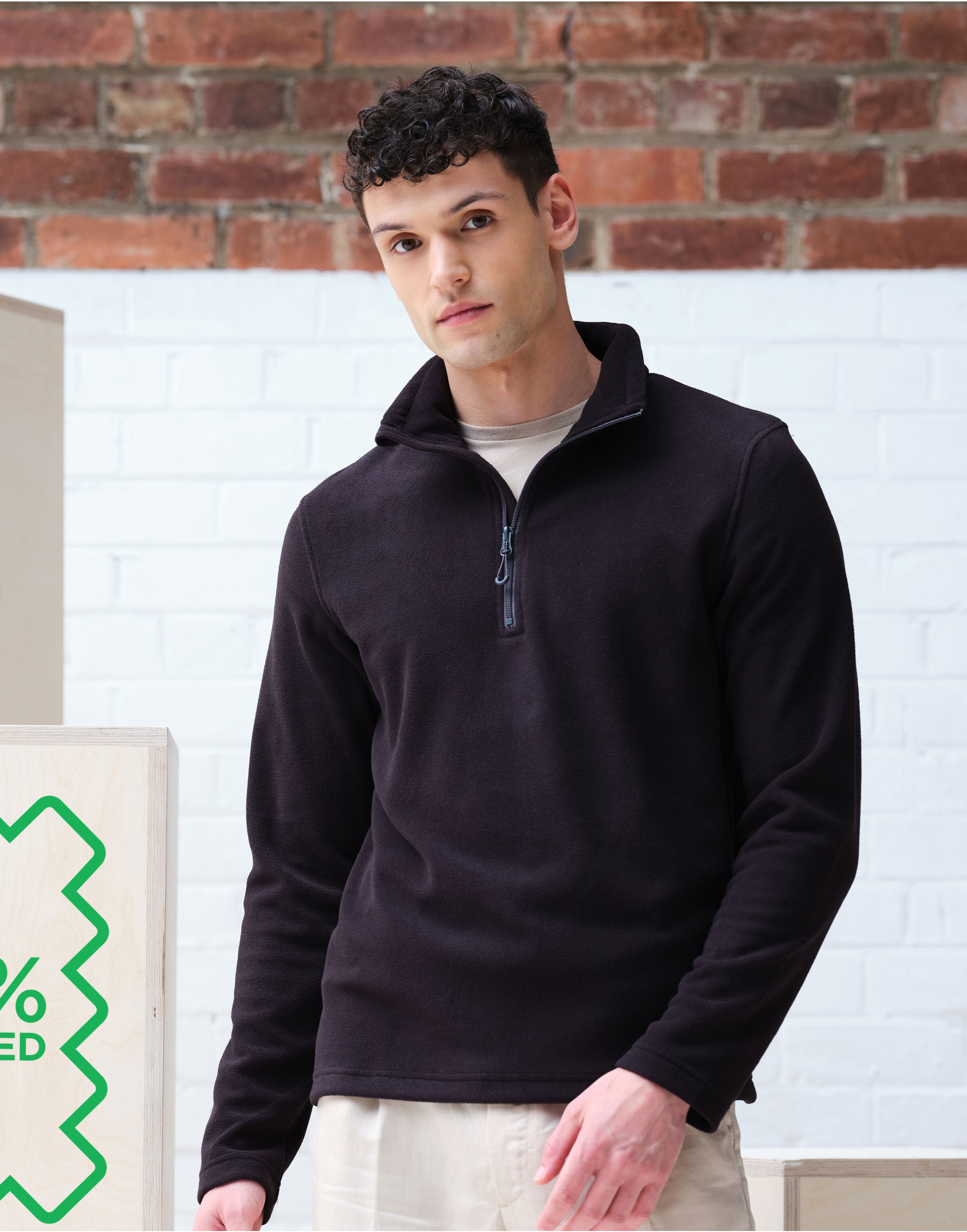 100% Recycled Half Zip Fleece